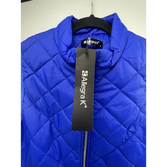 Allegra K Women's Puffer Vest Stand Collar Lightweight Gilet Quited Size Small - Picture 15 of 16